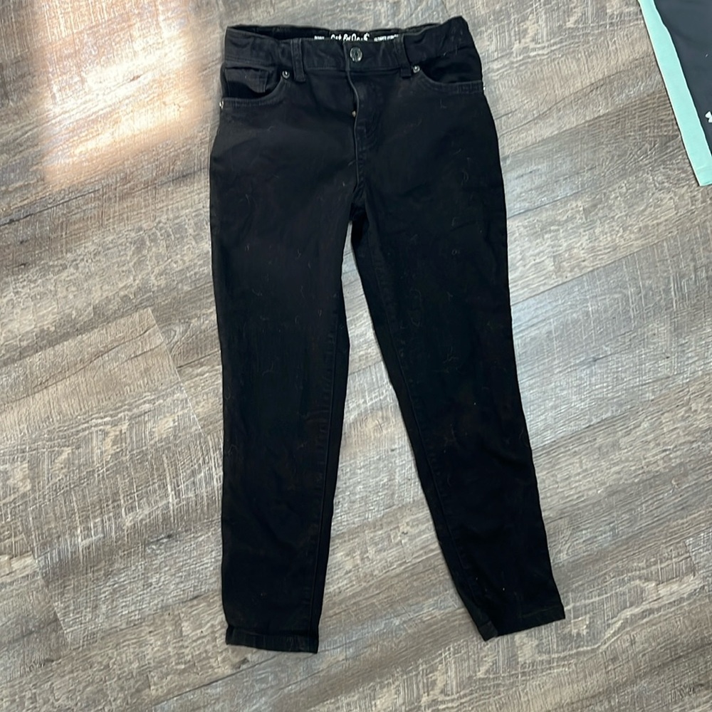 Girls Black Cat & Jack adjustable waist jeans size 12